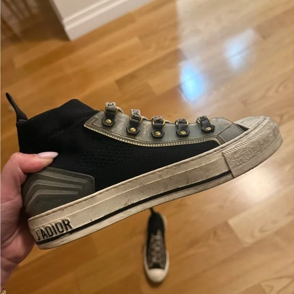 Dior Navy/Black and White Canvas Sneakers - Picture 5 of 10